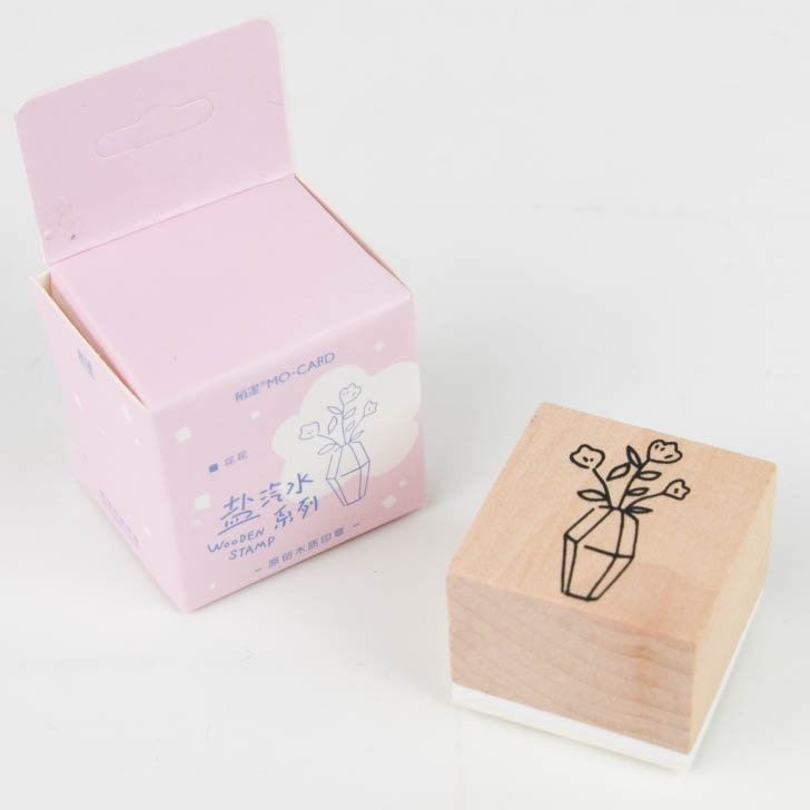 MO-CARD（陌墨） WOODEN STAMP スタンプ 花花 MMK09B209