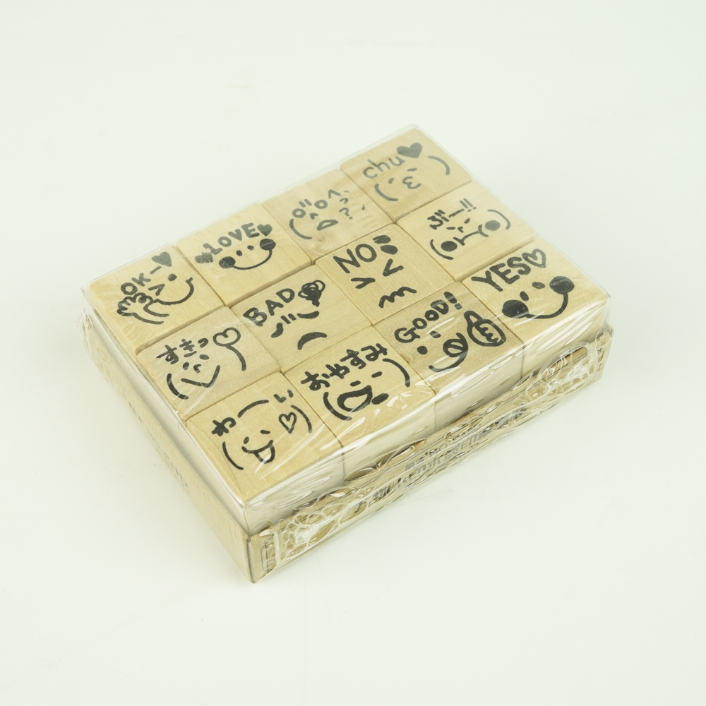 MO・CARD（陌墨） WOODEN STAMP スタンプセット顔文字 MMK09C108