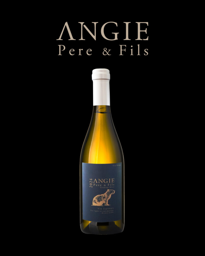 地元岐阜・池田町産ワイン「ANGIE Pere & Fils」のロゴ＆ラベルデザイン、ホームページを制作を担当